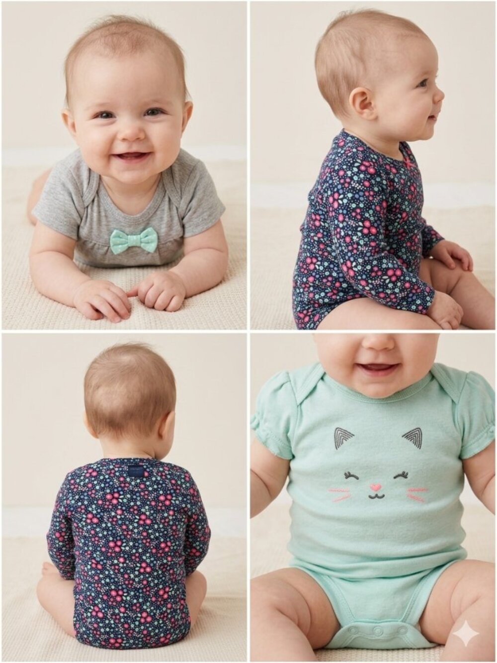 NEW Carter's Child of Mine 6pk Baby Girl Bodysuit Bundle | Newborn & 3-6 months - Picture 2 of 6